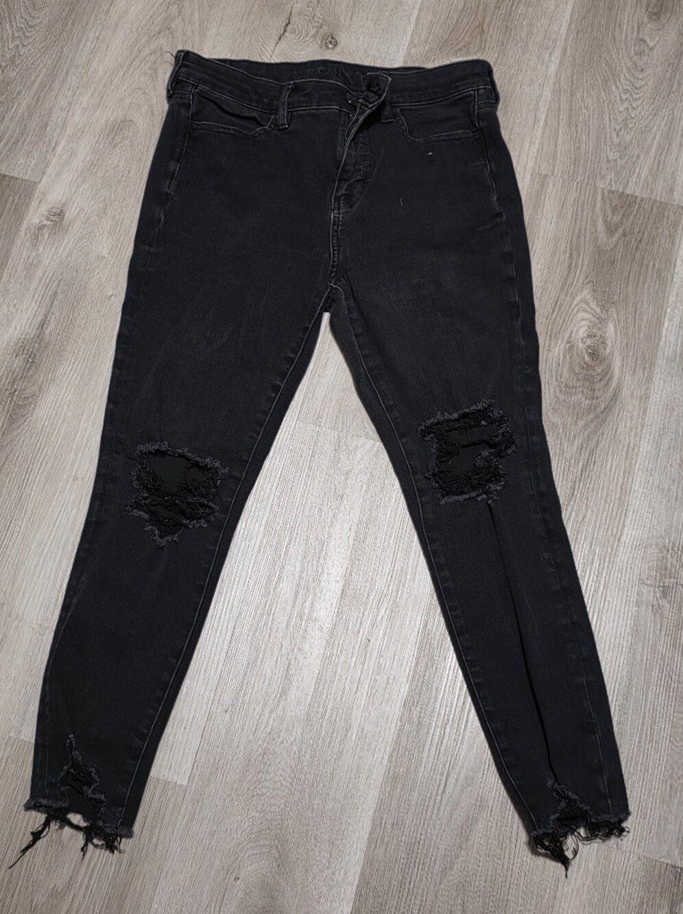 American Eagle Outfitters Black Ripped Skinny Jeans